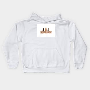 Three cats on the wall Kids Hoodie